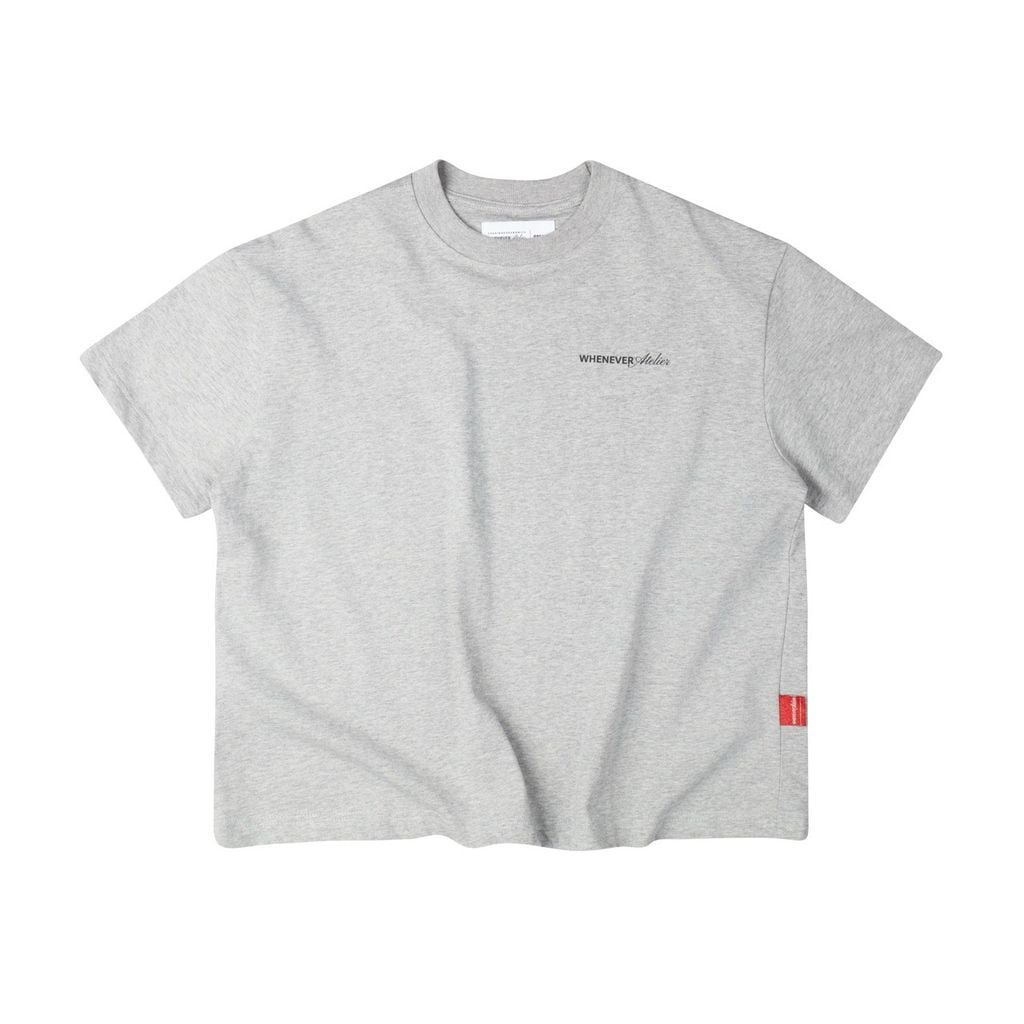 “ WHENEVER “ LOGO OVERSIZE T-SHIRT / GREY