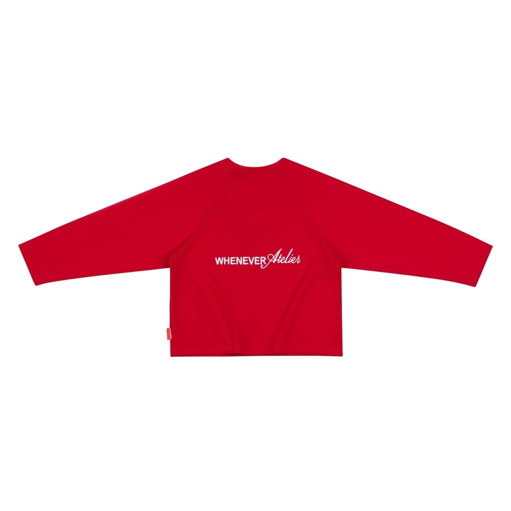 "WHENEVER" BASIC RAGLAN LONGSLEEVE T-SHIRT / RED
