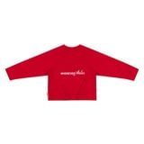 "WHENEVER" BASIC RAGLAN LONGSLEEVE T-SHIRT / RED