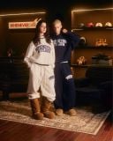 “WHENEVER” BASIC LOGO KNIT HOODIE / NAVY