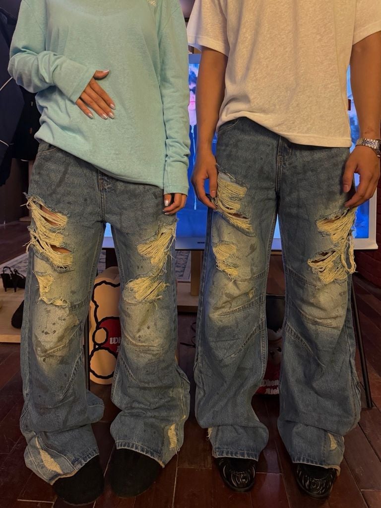 QUẦN DÀI "WHENEVER" DISTRESSED BAGGY JEANS / VINTAGE BLUE