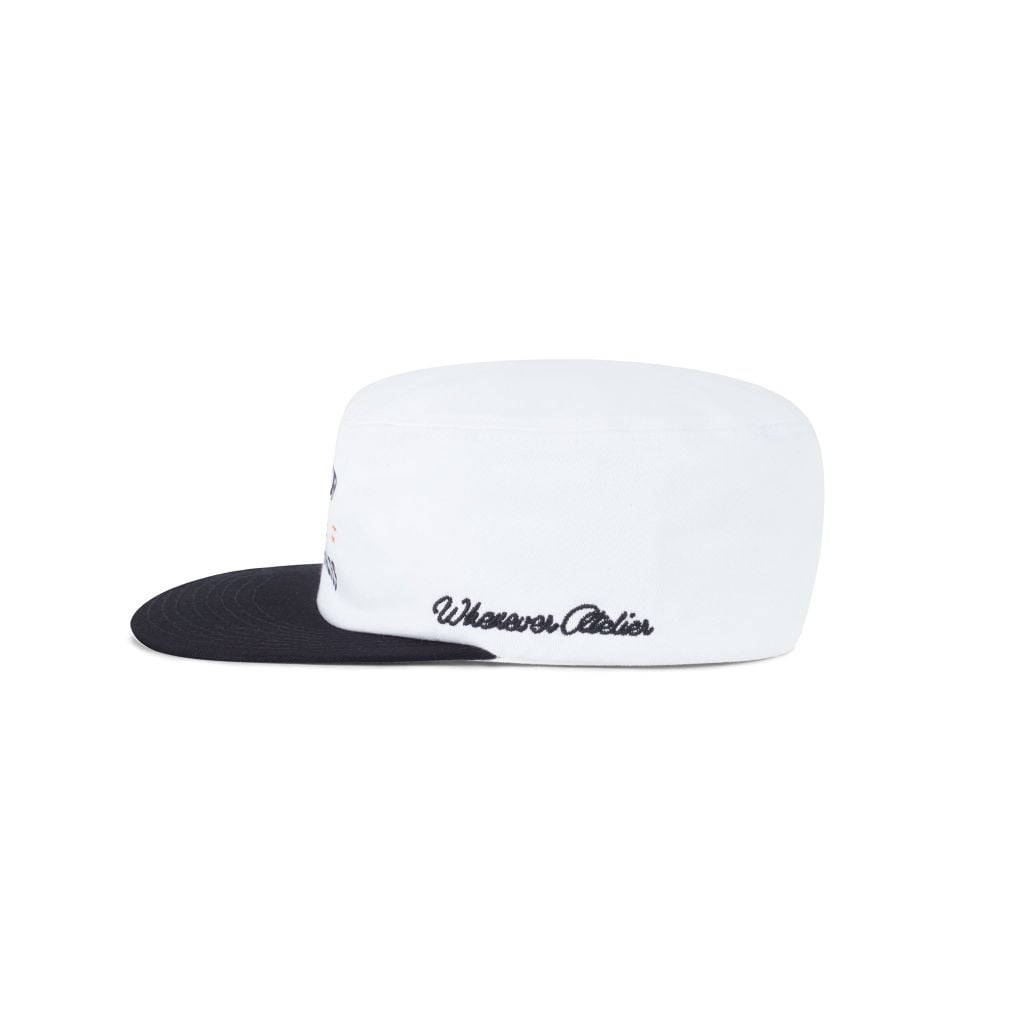 "WHENEVER " LA PILLBOX CAP / WHITE BLACK