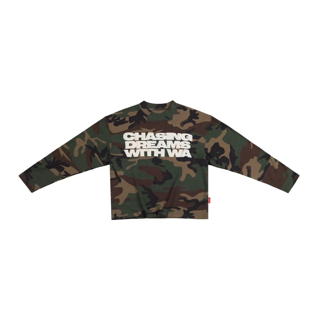 ÁO TAY DÀI  “WHENEVER” WAFFLE CAMO LONG SLEEVES / GREEN