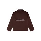"WHENEVER" BỘ ÁO VÀ QUẦN DÀI SATIN LONG PAJAMA SHIRT + PANTS  / BROWN