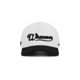 “WHENEVER”  LOGO KHAKI TRUCKER HAT / WHITE BLACK