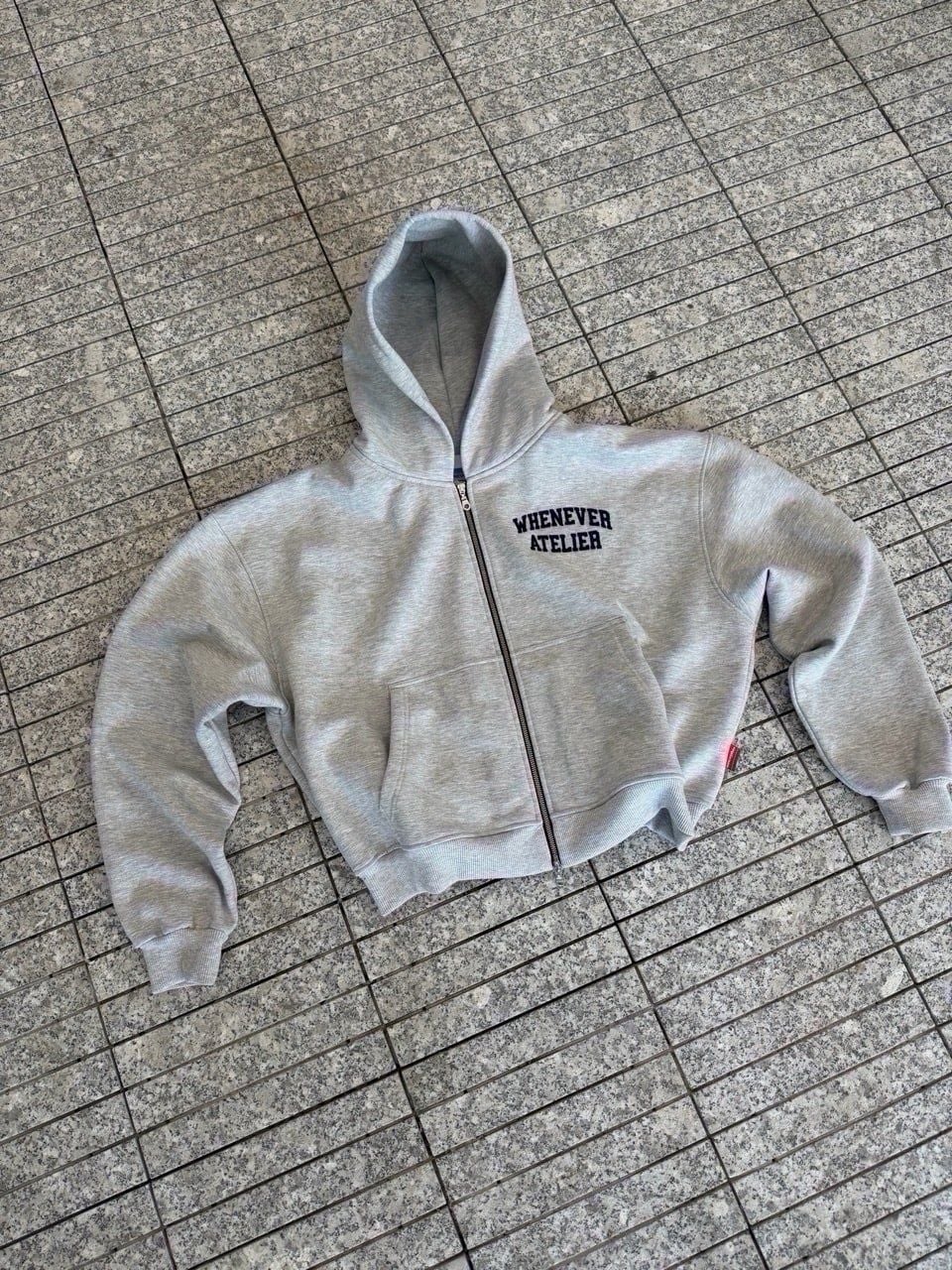 ÁO KHOÁC "WHENEVER" BASIC ZIP-UP HOODIE SS26 / PREMIUM GREY