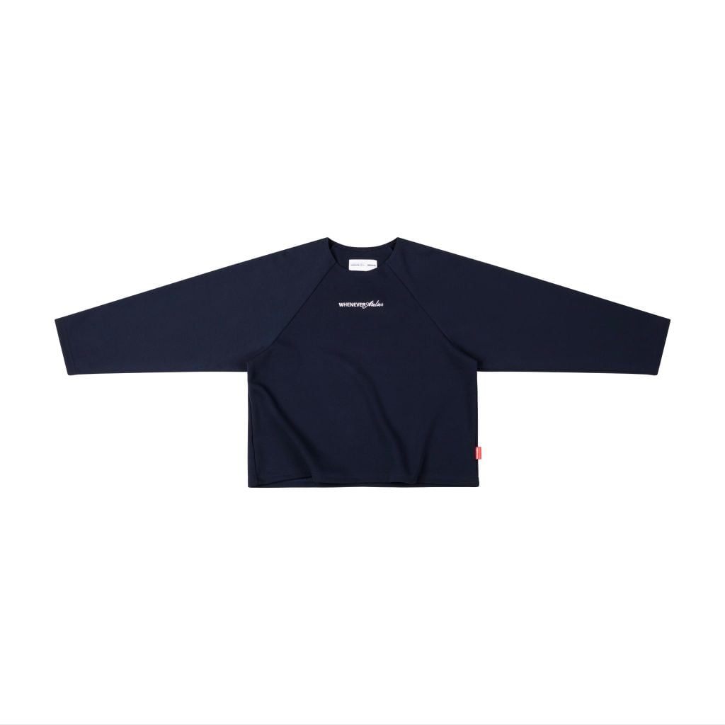 "WHENEVER" BASIC RAGLAN LONGSLEEVE T-SHIRT / DARK NAVY
