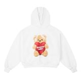 “WHENEVER” BEAR HOODIE / WHITE