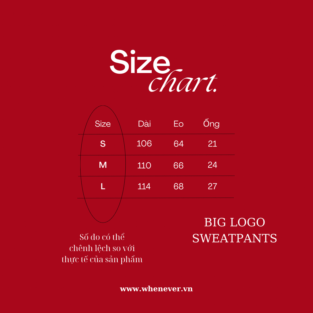 “WHENEVER” BIG LOGO SWEATPANTS / BLACK