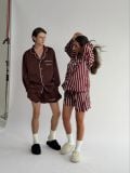 “WHENEVER” QUẦN SATIN PAJAMA SHORTS / BROWN
