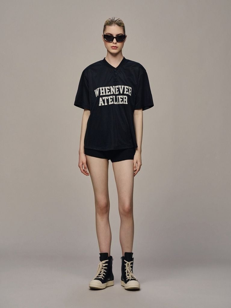 ÁO LƯỚI “WHENEVER” SS26 MESH JERSEY / BLACK