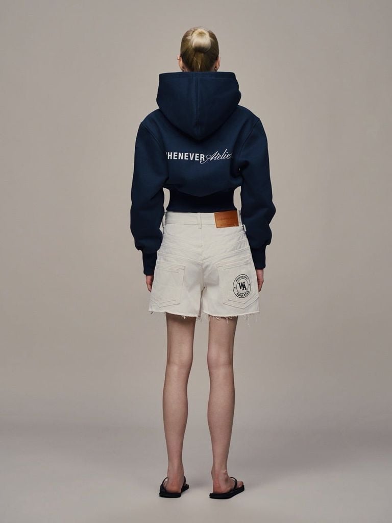 ÁO KHOÁC “WHENEVER” SS26 CROPPED ZIP-UP HOODIE / NAVY