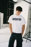 ÁO DỆT LEN “ WHENEVER “ SIGNATURE KNIT T - SHIRT / WHITE