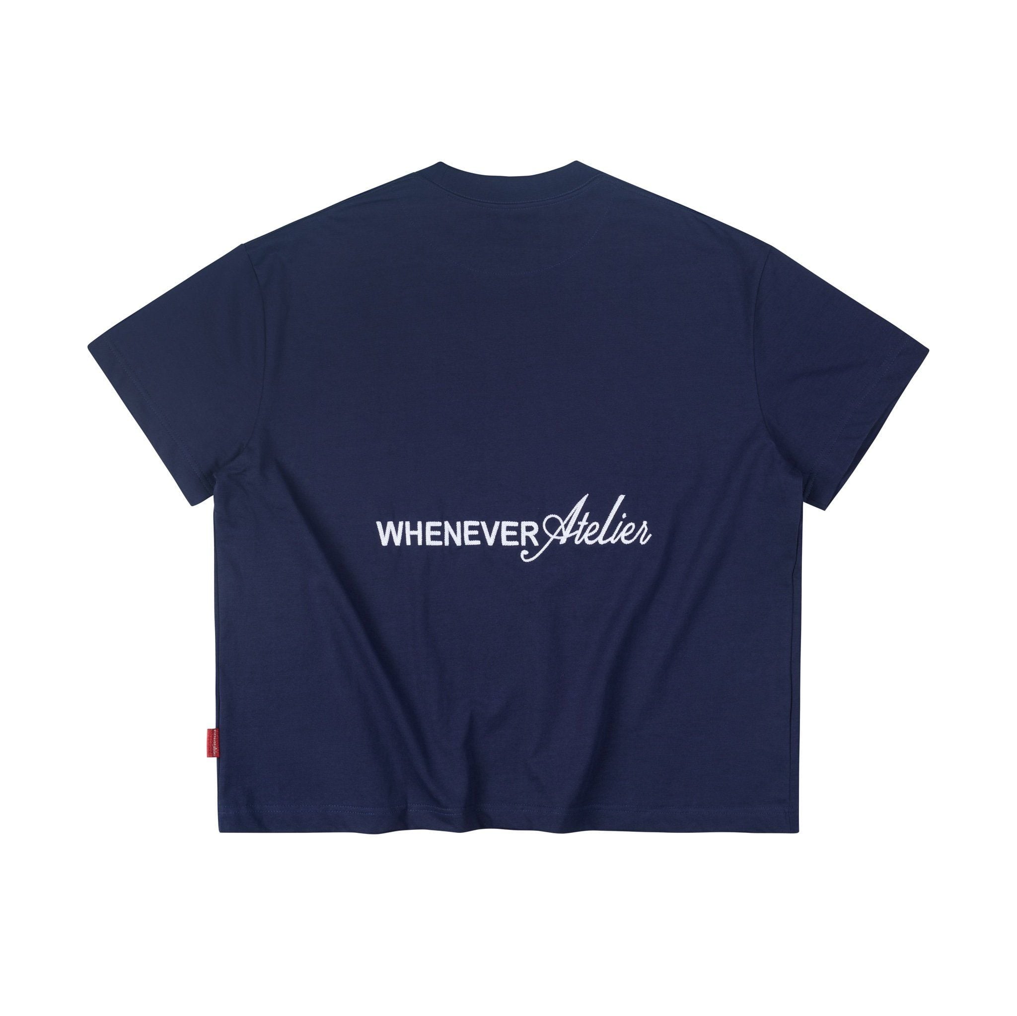 “WHENEVER” NEW YORK EMBROIDERED LOGO T-SHIRT / NAVY