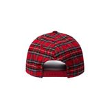 “WHENEVER” PLAID CAP / SCARLET