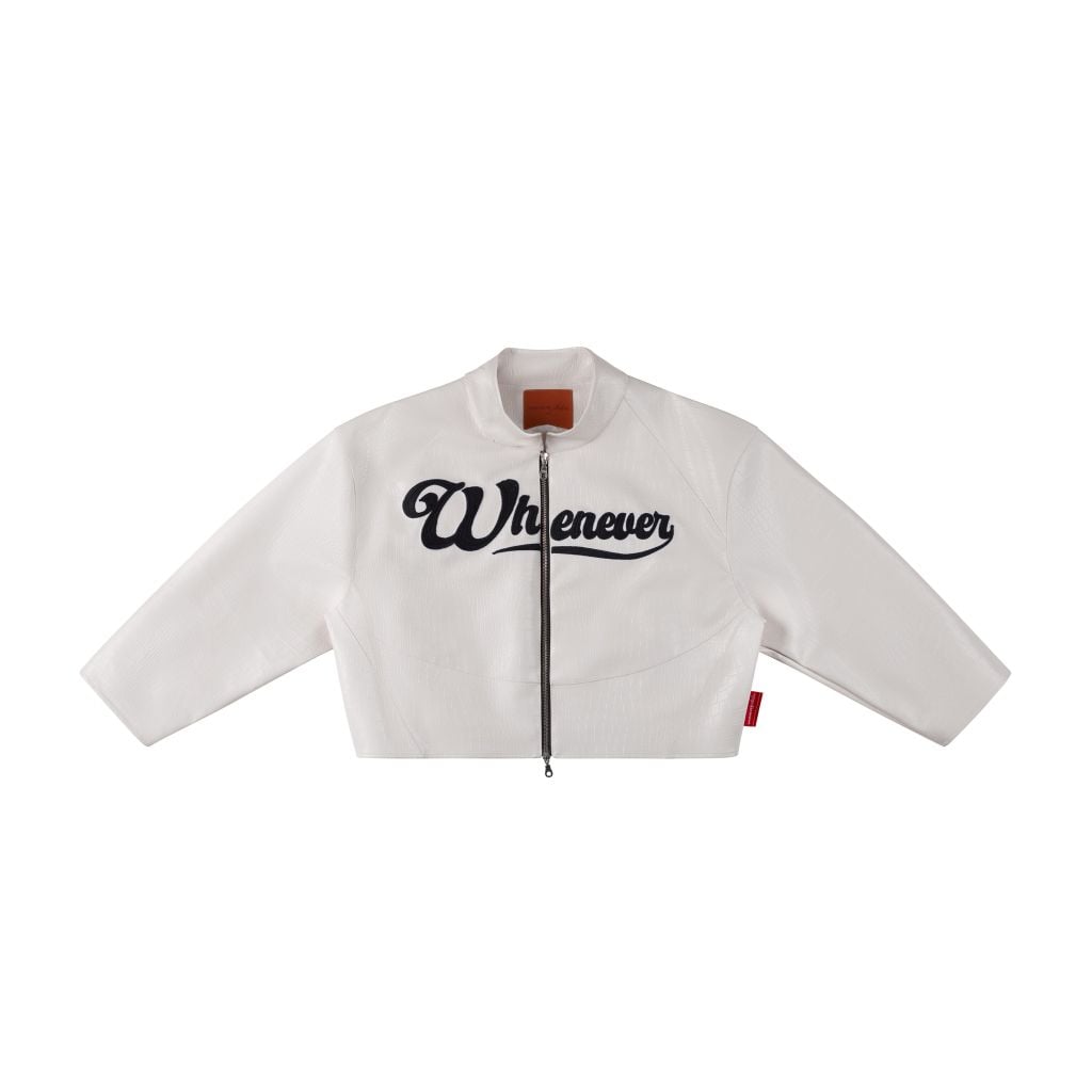 “WHENEVER” NY LEATHER JACKET / WHITE