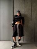 “WHENEVER” BAGGY SWEATSHORTS VER2 / BLACK