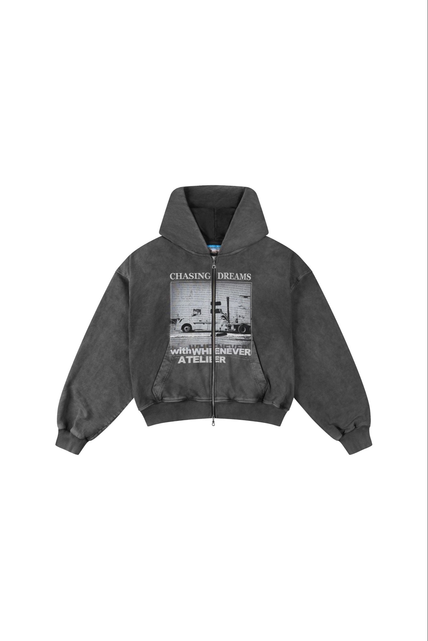 ÁO KHOÁC "WHENEVER" CHASING DREAMS ZIP HOODIE / VINTAGE GREY