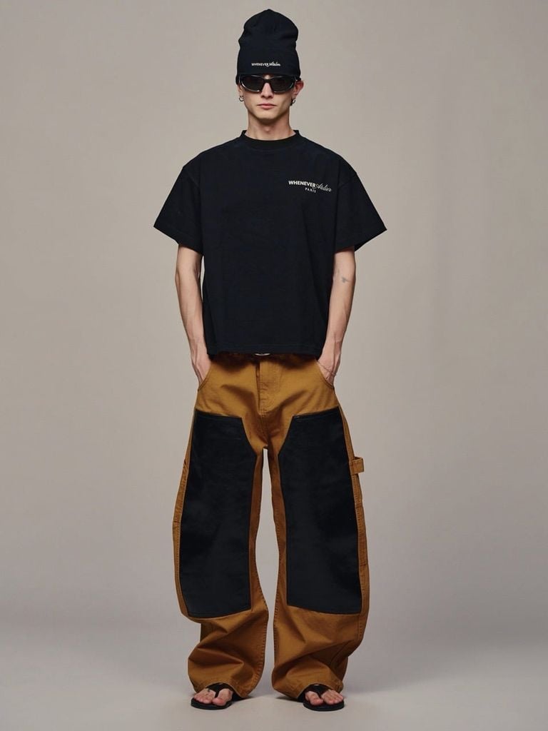 QUẦN DÀI "WHENEVER" DOUBLE-KNEE LEATHER PANTS / DUSTY SAND