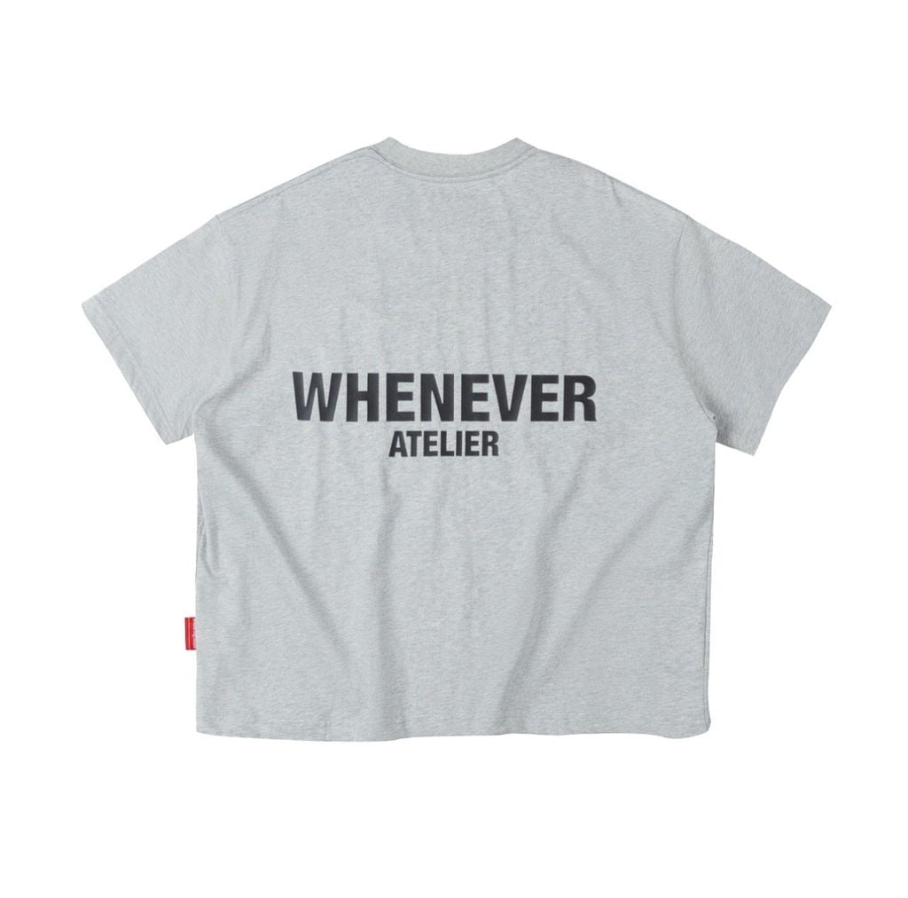 “WHENEVER” W BASIC T-SHIRT / GREY