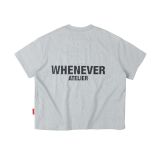 “WHENEVER” W BASIC T-SHIRT / GREY