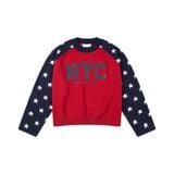 “WHENEVER” STAR RAGLAN SWEATER /  RED NAVY