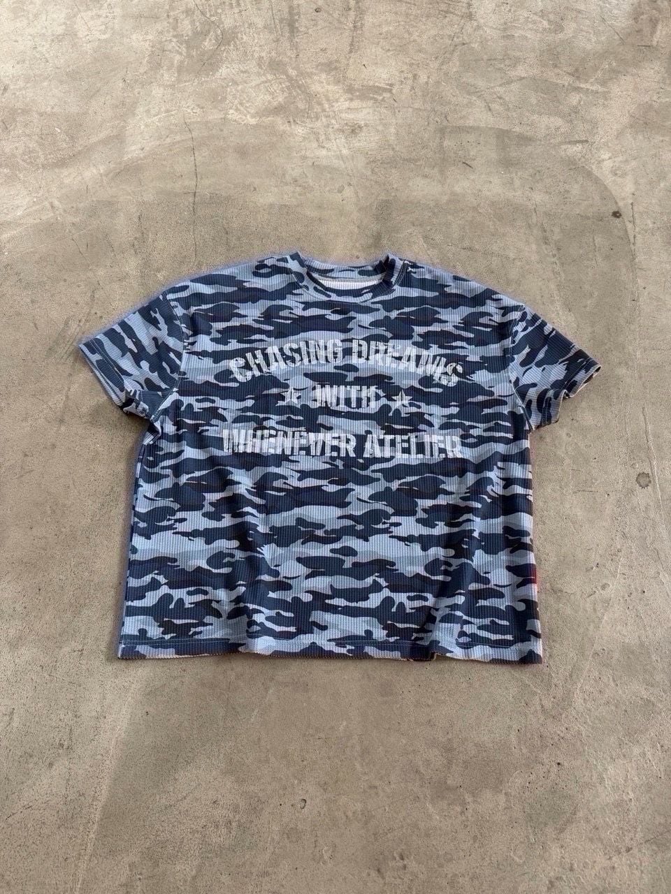 ÁO “WHENEVER” CD WAFFLE CAMO T-SHIRT/ BLUE