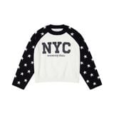 “WHENEVER” STAR RAGLAN SWEATER /  WHITE BLACK