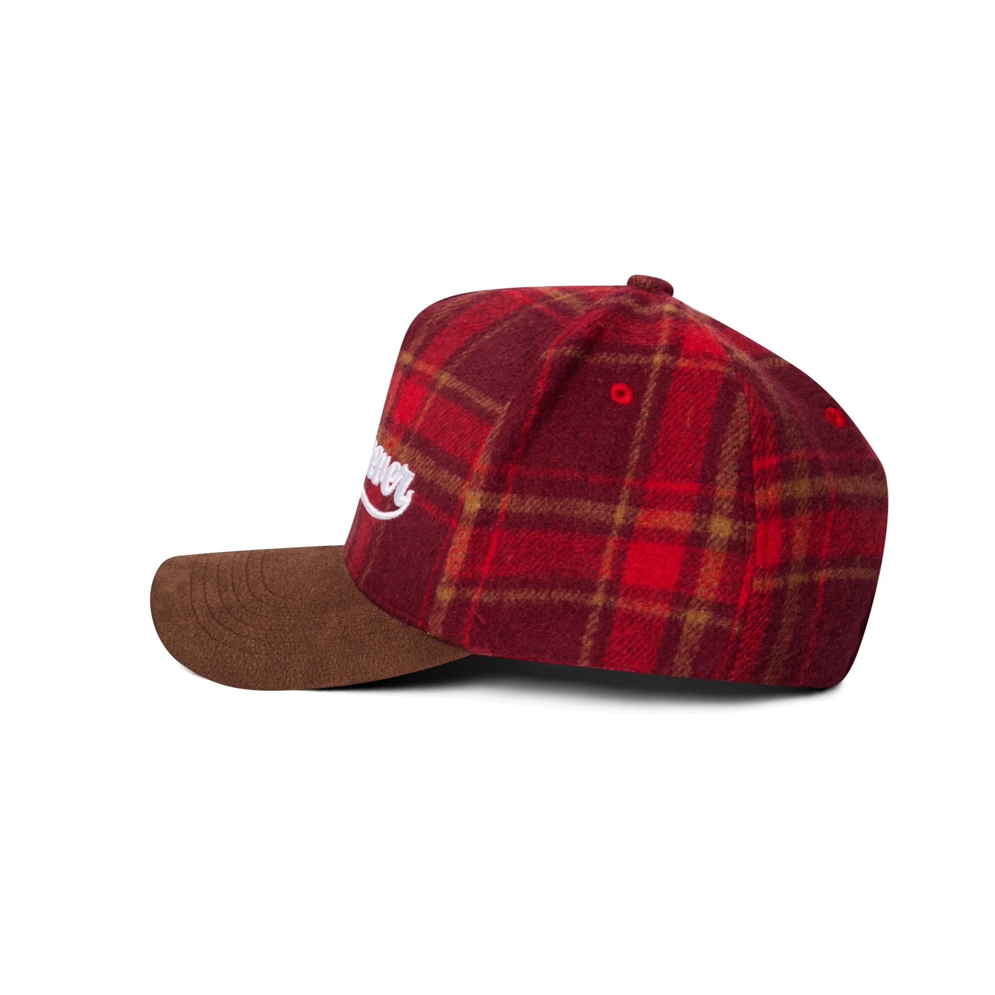 “WHENEVER” PLAID SURDECAP / BURGUNDY