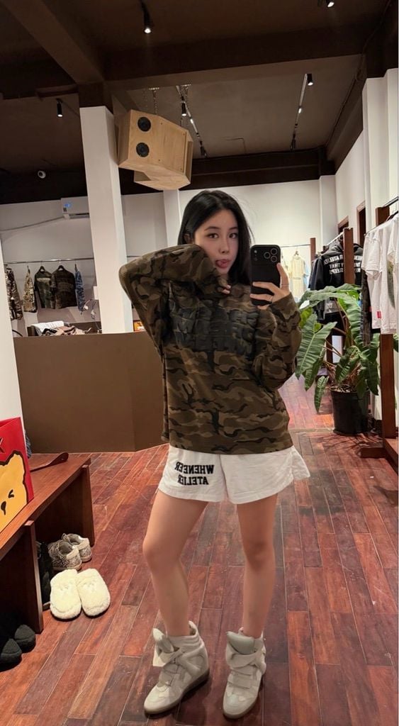 ÁO TAY DÀI “WHENEVER” WAFFLE CAMO LONG SLEEVES / MOSS GREEN