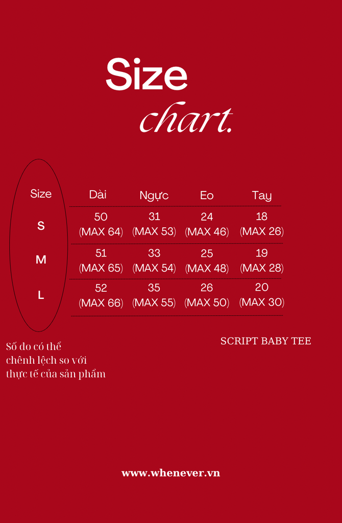 ÁO “WHENEVER” SCRIPT BABY TEE / BLACK