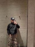 ÁO “WHENEVER” LOGO HALF-ZIP SWEATSHIRT / BLACK