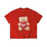 “WHENEVER” BEAR T-SHIRT / RED