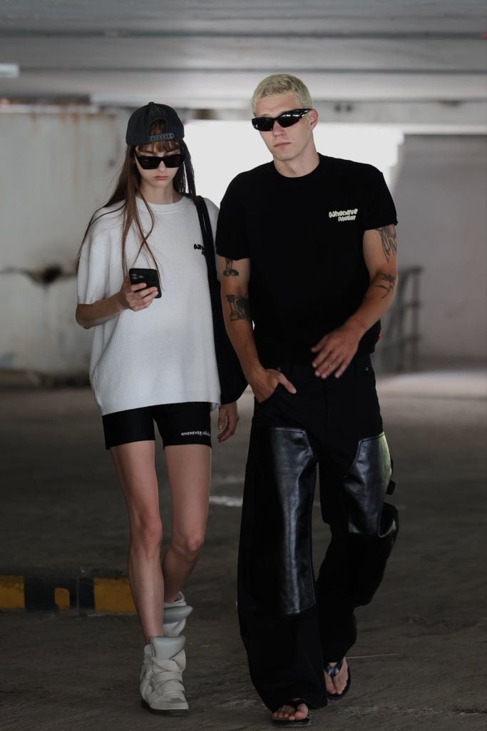 QUẦN DÀI "WHENEVER" DOUBLE-KNEE LEATHER PANTS / BLACK