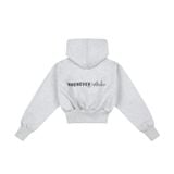 ÁO KHOÁC “WHENEVER” SS26 CROPPED ZIP-UP HOODIE / PREMIUM GREY