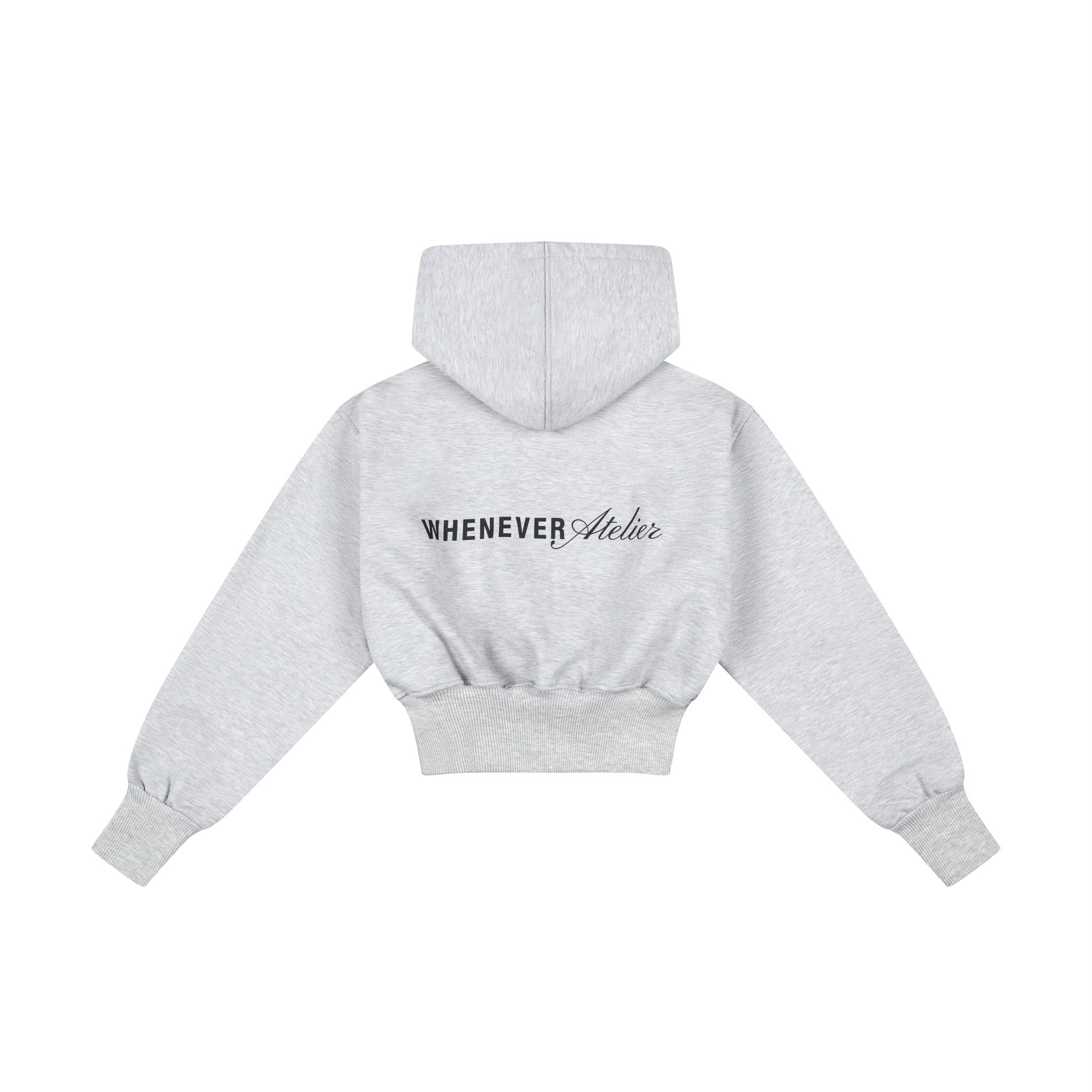 ÁO KHOÁC “WHENEVER” SS26 CROPPED ZIP-UP HOODIE / PREMIUM GREY