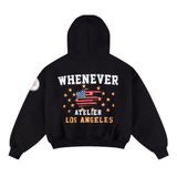 “WHENEVER” LA HOODIE ZIP / BLACK