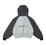 "WHENEVER" STAR RAGLAN HOODIE ZIP / GREY BLACK