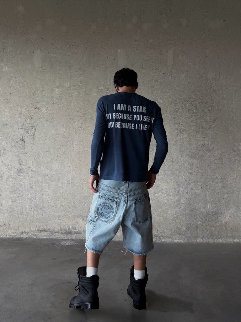 QUẦN NGẮN "WHENEVER" DOUBLE-KNEE BAGGY SHORTS / WASH BLUE
