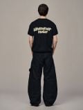 Áo dệt “WHENEVER” BASIC EMBOSSED LOGO WAFFLE T-SHIRT / BLACK