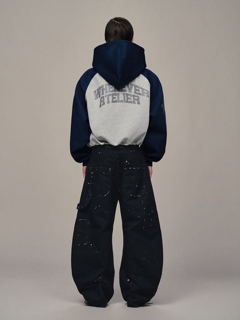 ÁO KHOÁC ”WHENEVER” SUPER STAR RAGLAN HOODIE ZIP / GREY NAVY