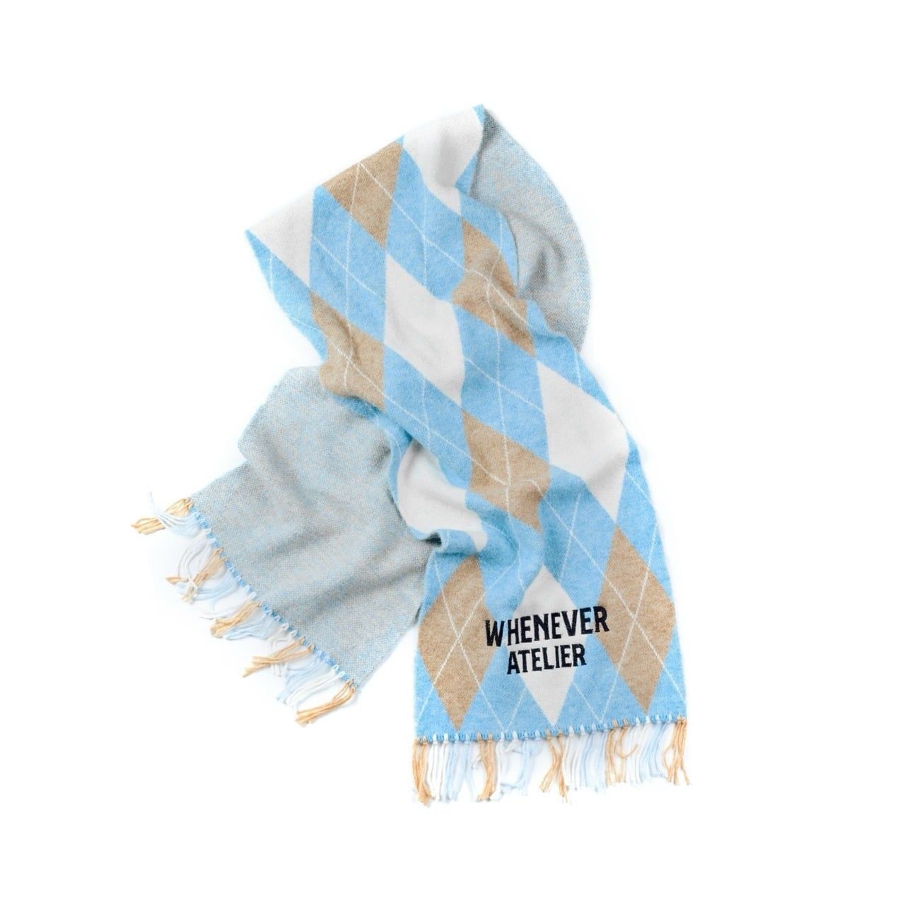 “WHENEVER” PLAID SCARF / BLUE
