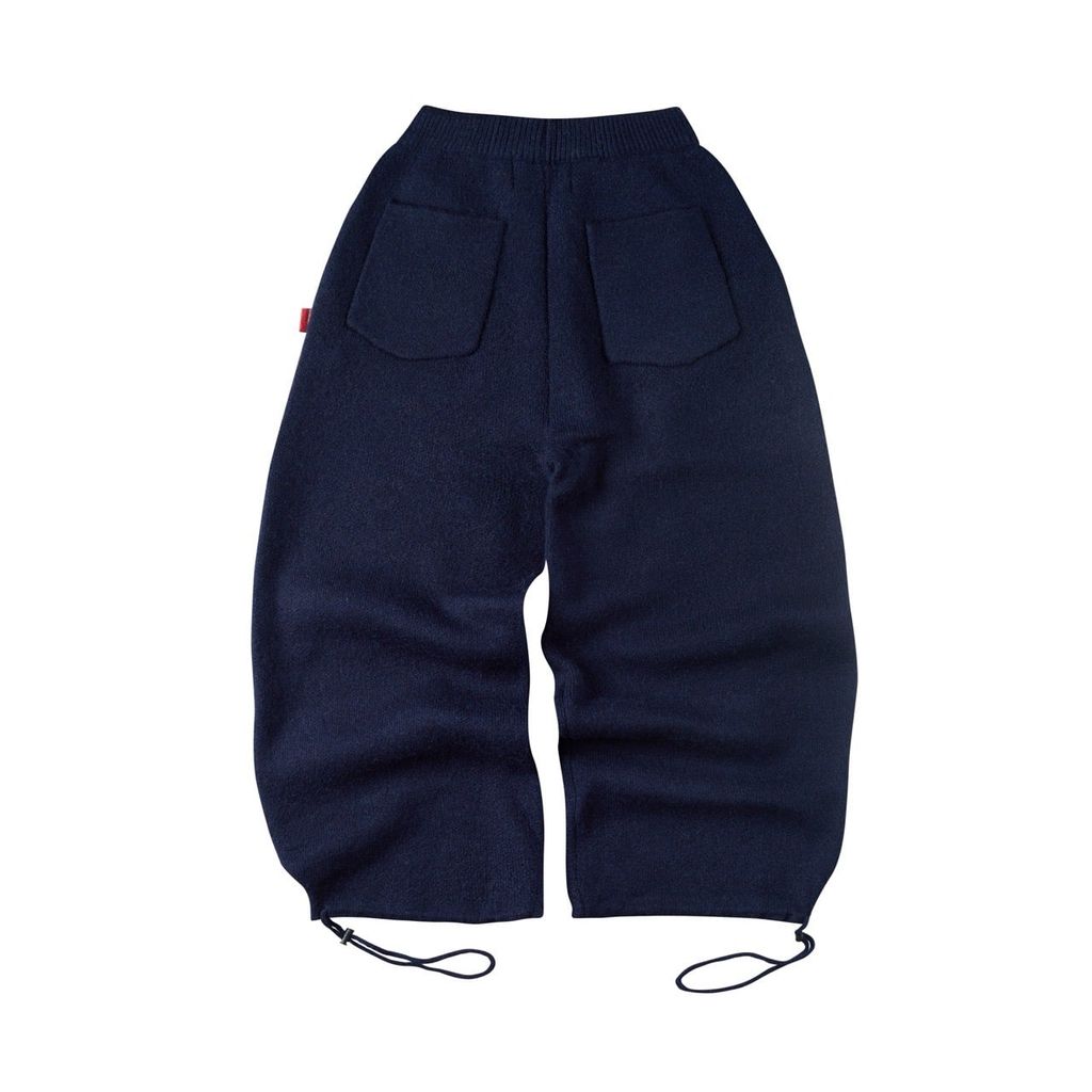 “WHENEVER” BASIC LOGO KNIT PANT PREMIUM VER 2 / NAVY