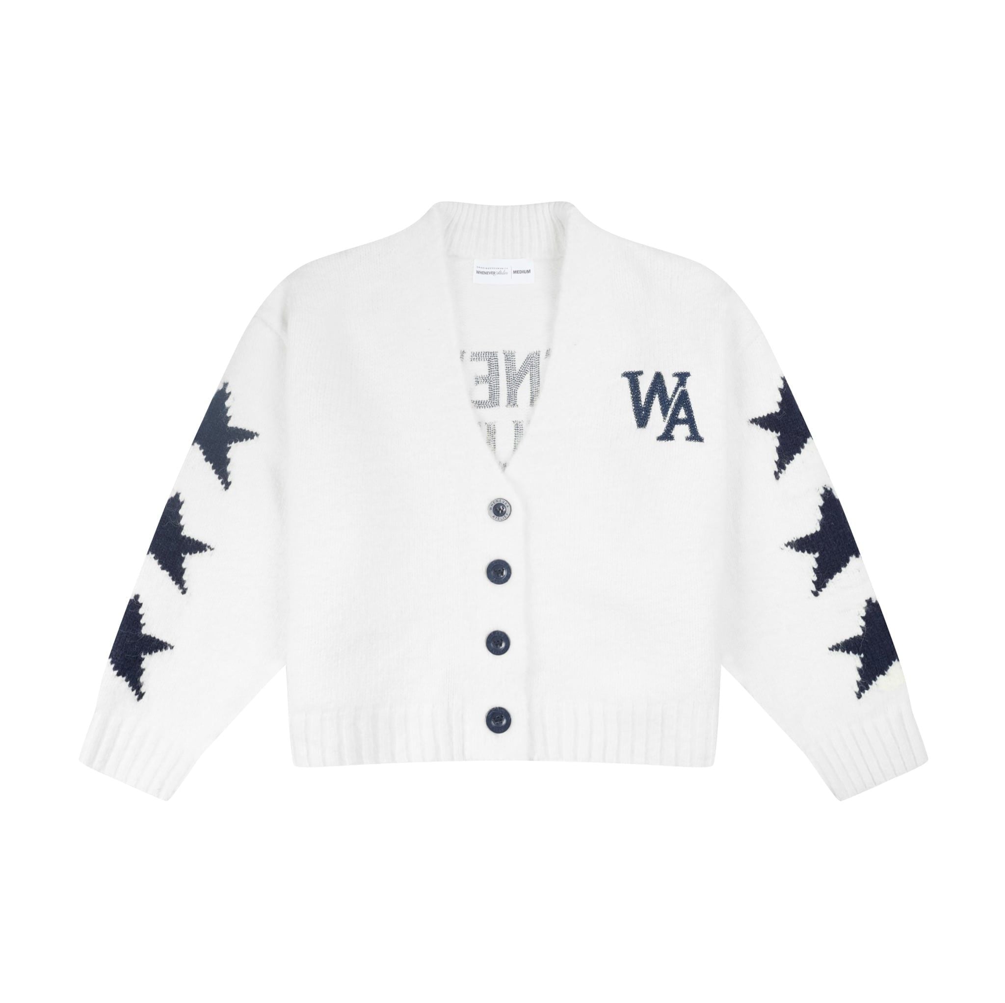 “WHENEVER” STAR CARDIGAN / WHITE