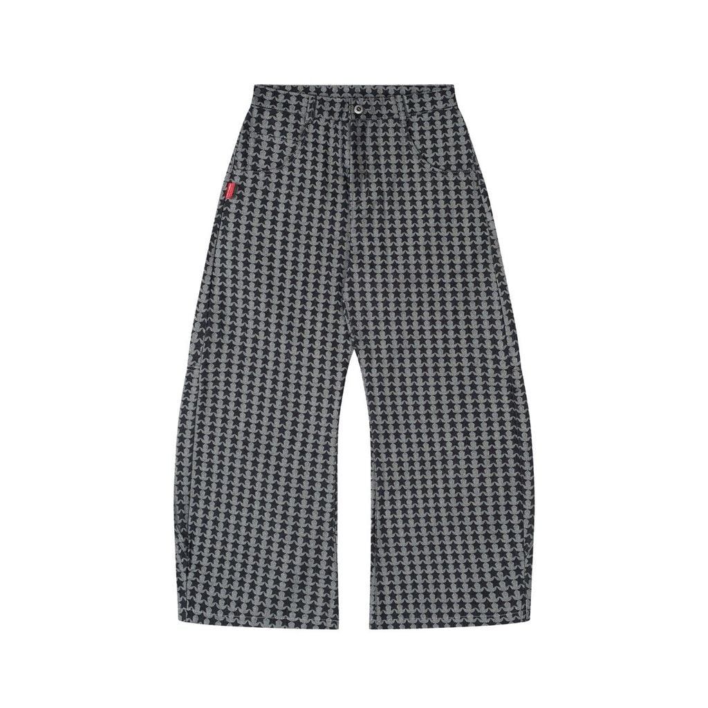 "WHENEVER" STAR RAW DENIM PANTS / BLACK