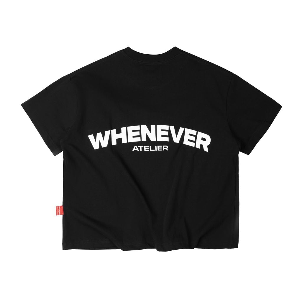 “ WHENEVER “ LOGO OVERSIZE T-SHIRT / BLACK