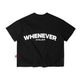 “ WHENEVER “ LOGO OVERSIZE T-SHIRT / BLACK