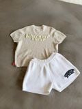 ÁO DỆT “WHENEVER” BASIC EMBOSSED LOGO WAFFLE T-SHIRT / BEIGE