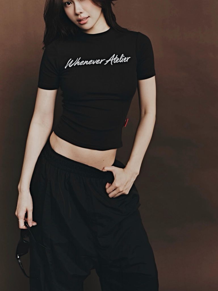 ÁO “WHENEVER” SCRIPT BABY TEE / BLACK