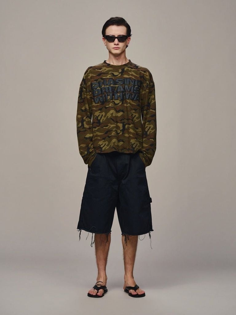 ÁO TAY DÀI “WHENEVER” WAFFLE CAMO LONG SLEEVES / MOSS GREEN
